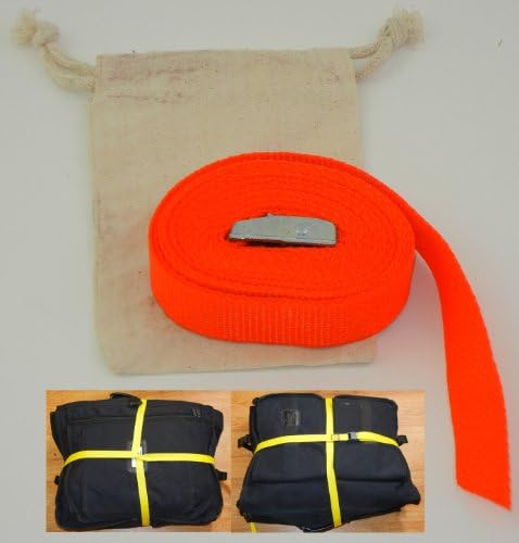 WOSS Gear Black 12 ft. Long Travel Strap, Orange, Made in USA