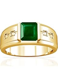 18K Yellow Gold Emerald Cut Emerald Solitaire Ring
