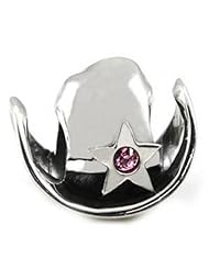 Ohm Sterling Silver Cubic Zirconia Cowgirl Hat Bead Charm