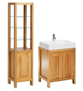 Sonoma Bathroom Tallboy & Sink Unit, Sink & Tap Set