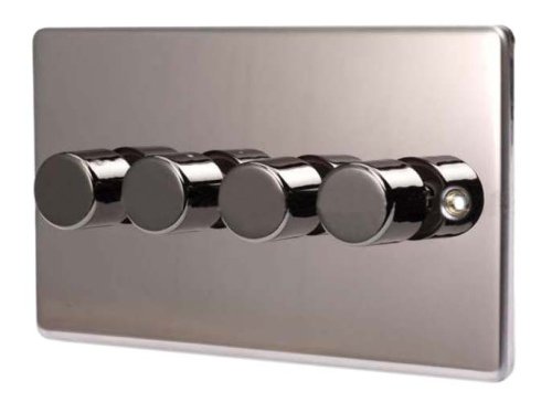 BLACK NICKEL 4 GANG 2 WAY 500 WATT DIMMER SWITCH C358BNB