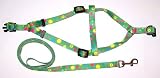 Ultralite Step-in Dog Harness & Leash Set Green Polka Dot Size Small 12-17