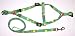 Ultralite Step-in Dog Harness & Leash Set Green Polka Dot Size Small 12-17