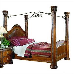 851 Series Leather Canopy Bed Size: Queen by 