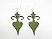 Apple Green Rooted Fleur De Lis Wooden Earrings title=