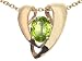 1.80 cts Genuine Peridot Heart Shaped Pendants - 14kt White or Yellow Gold