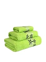 Flor De Algodón Juego De Toallas Krizan (Verde)