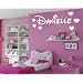 (LARGE) DISNEY STYLE PERSONALISED NAME & HEARTS BEDROOM VINYL WALL ART DECAL STICKER 14 COLOURS AVAILABLE