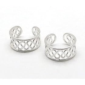 Sterling Silver Coiled Wirework Ear Cuff Pair Earrings by 