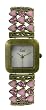 Limit 6493.01 Gold Plated Ladies Antique Expander Watch with Heart Stones