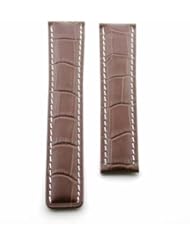 Leather Strap Band for Deployment 18/20 Tag Heuer Brown #1