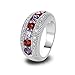 Psiroy 925 Sterling Silver Plated Simulated Garnet Half Eternity Band Ring Size 9