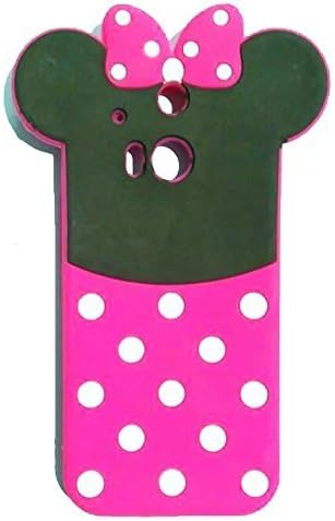 HTC One M8 Silicone Case,HTC One M8 Minnie Case,Bat King Pink 3D Cute Cartoon Animal Sit Mouse Minnie Soft Silicone Back Case Cover for HTC One M8(Shadow Minnie)