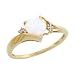 10k Gold Heart Stone Ring w/ 1.50 Total Carat Heart-shaped 7mm Created Opal Stone & Brilliant Cut Diamonds, 5/16 in. (8mm) wide, Size 6.5