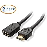 Cable Matters 2-Pack High Speed HDMI Extension Cable with Ethernet 1.5 Feet - 3D and 4K Resolution Ready