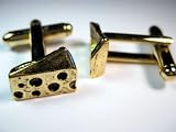 Gold Cheese Wedge Cuff Links By Classic Cufflinks