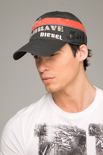 Diesel 4-Wheeler-Phone Black Cap Black faded cap with red, white and blue at 