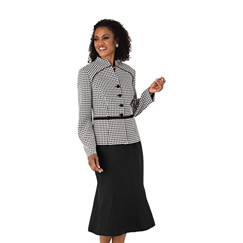 Old Pueblo Traders Women's Plus Size Houndstooth Skirt Suit