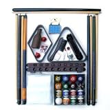 Billiard Pool Table Accessory Kit W/ Dark Marble - Swirl Style Ball Set Mahogany Finish