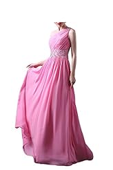 One Shoulder Vintage Chiffon Prom Dress  With a Sash 