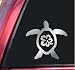 Hibiscus Honu Hawaiian Sea Turtle Vinyl Decal Sticker - White
