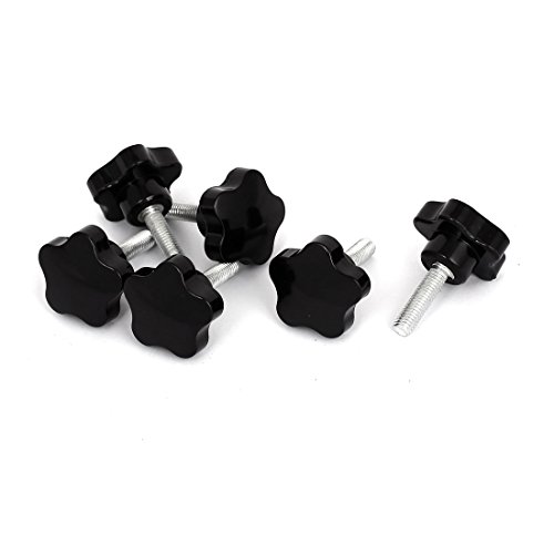 uxcell M8x30mm Thread 40mm Dia Star Head Screw Clamping Knob Grips 6Pcs