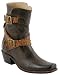 LUCCHESE Charlie 1 Horse Womens Western Cowboy Boots Shoes Leather Biker Harness Brown