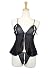 Exposed by Magic Silk Wavy Line Mesh Peek-A-Boo Baby Doll Set, L/XL, Black