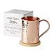 Advanced Mixology Moscow Mule 100% Pure Copper Mug 16 Ounce with Artisan Hand Crafted Wooden Coaster