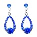 Clip On Earrings Store - Sapphire Blue Crystal Teardrop Clip On Earrings 