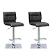 CorLiving DPU-903-B Adjustable Barstool in Black Bonded Leather, Set of 2