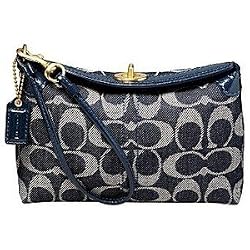 Coach Hamptons Denim Capacity Wristlet 41926