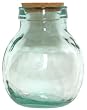 Spanish Recycled Glass Cookie Jar with Cork 10"H 128oz