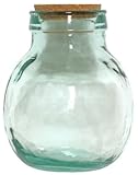 Spanish Recycled Glass Cookie Jar with Cork 10H 128oz