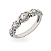 Jewelry : Eve's Addiction Sparkling Diamond Cut CZ Sterling Silver Journey Ring