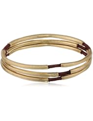The SAK 3 Piece Thread Wrap Wine Bangle Bracelet, 2.75"