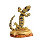 Gecko Figurine Inlaid with Turquoise, Abalone, and Pearl Shell