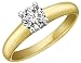 Engagement Ring: 18K Yellow and White Gold 1/4 Carat (ctw) Diamond Solitaire Ring