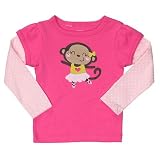 Carter's Girl T-Shirt With Dancing Monkey PINK/MULTI 24 Mo