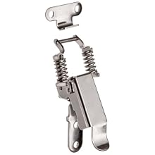 Stainless Steel 304 Spring Loaded Corner Fastener Latch with Counter Plate, Polished Finish, Non Locking, 2 7/64" Length (Pack of 1)