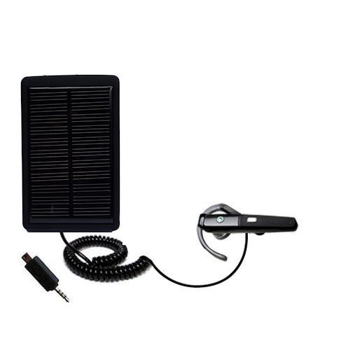 Solar Powered Rechargeable External Battery Pocket Charger for the Sony Ericsson Bluetooth Headset HBH-610a - uses Gomadic TipExchange Technology