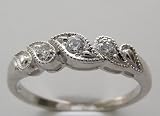 18K White Gold Estate Wedding Band