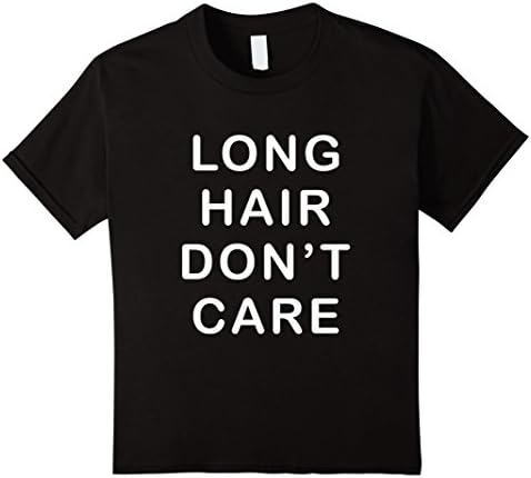 Kids Long Hair Don't Care T Shirt 10 Black