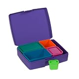 Laptop Lunches Bento-ware Bento Lunch Box with BPA-Free, Leak-proof Containers, Purple Party (L600-purple)