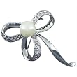 Acrylic Pearl Clover Studded Brooch Pin