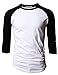 NEXT LEVEL APPAREL Mens Tri-Blend 3/4-Sleeve Raglan Tee (6051) pr HTHR/vin blk l