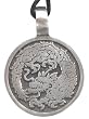 Detailed Dragon Design Pewter Pendant Necklace