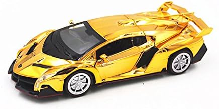 1:32 Lamborghini Venen Sound &amp; Light &amp; Pull Back Plated Car Diecast Metal Model Vehicle Gold New in Box
