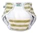 Imse Vimse Organic Cotton Velour Diaper Cover - Olive Stripe Newborn