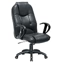 Executive Leather Chair with Arms - Black